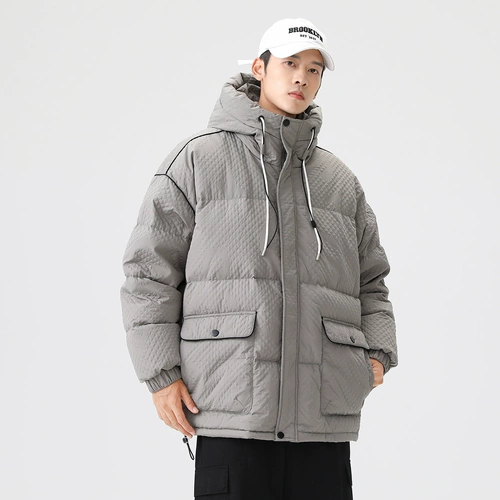 Демисезонный трендовый комфортный пуховик с капюшоном, оверсайз