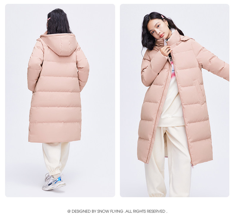 雪中飞 女士 中长款羽绒服 图13