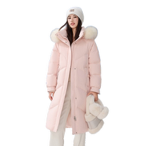 Flying in the Snow 2024 Autumn and Winter New Womens Long Removable Hood Fox Fur Collar Down Jacket Korean Style Sweet and Warm