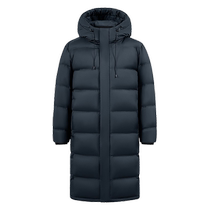 Flying in the Snow 2024 Autumn and Winter New Mens Thickened Hooded Long Down Jacket Highly Filled Velvet Warm Solid Color Anti-Cold