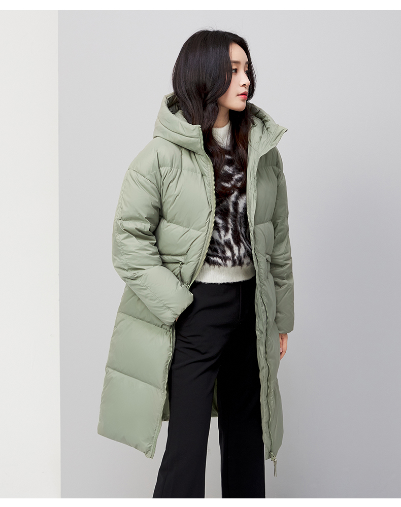 雪中飞 女士 中长款廓形羽绒服 图12