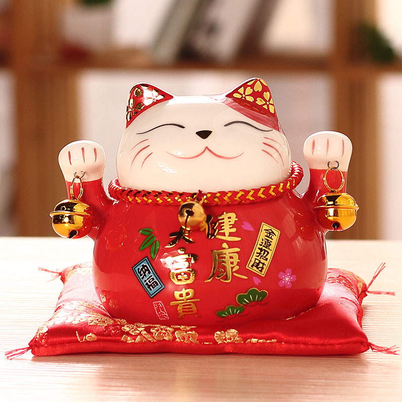 Cash Cat Small Pendulum Deposit Money Pot Shop Opening Gift Small Number Home Counter Adornment Ceramics Decoration Creativity