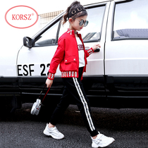 Girls  autumn suit 2020 new Korean version of the big boy spring and autumn three-piece suit foreign style girls fashionable sports suit
