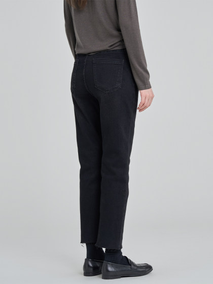 画风drawwind经典九分烟管裤女2025新款春秋显瘦窄版直筒牛仔裤子