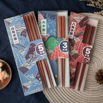Chopsticks Home High-grade solid wood chopsticks Home Antislip Tableware Chopsticks Creative Japanese Handmade Natural Wood Fast
