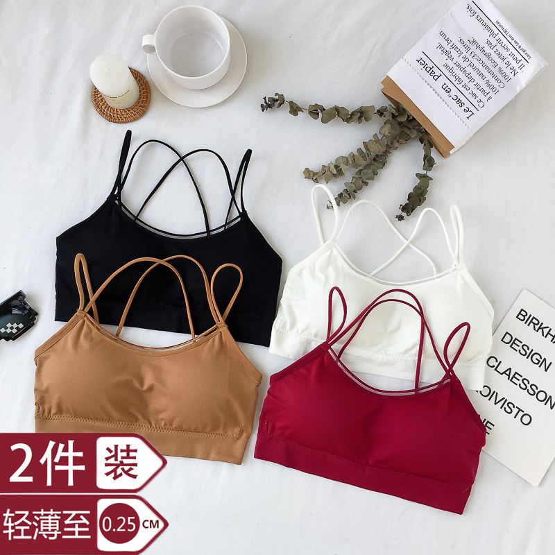 Girls tube top underwear female students high school beauty back camisole female sense cross-strap wrap chest bottoming to prevent exposure