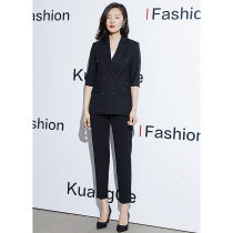 Professional Dress Womens Summer New Suit Suit 50% Sleeves High-end Temperament Fashion Little West Suit Work Interview work