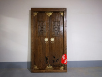 Antique Chinese solid wood door custom old elm pine villa tea house clubhouse Courtyard wall Rural double door