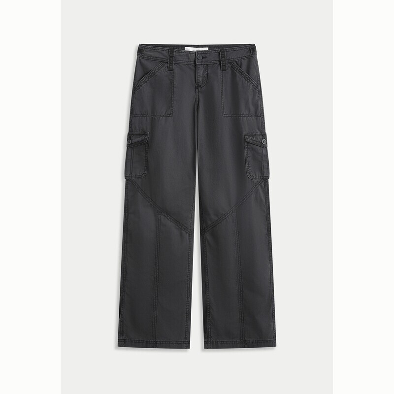 Little Seagull Straight-Leg Pants American Casual Cotton Low-Rise Pocket Decoration Embroidery Versatile Long Pants Cargo Pants for Women