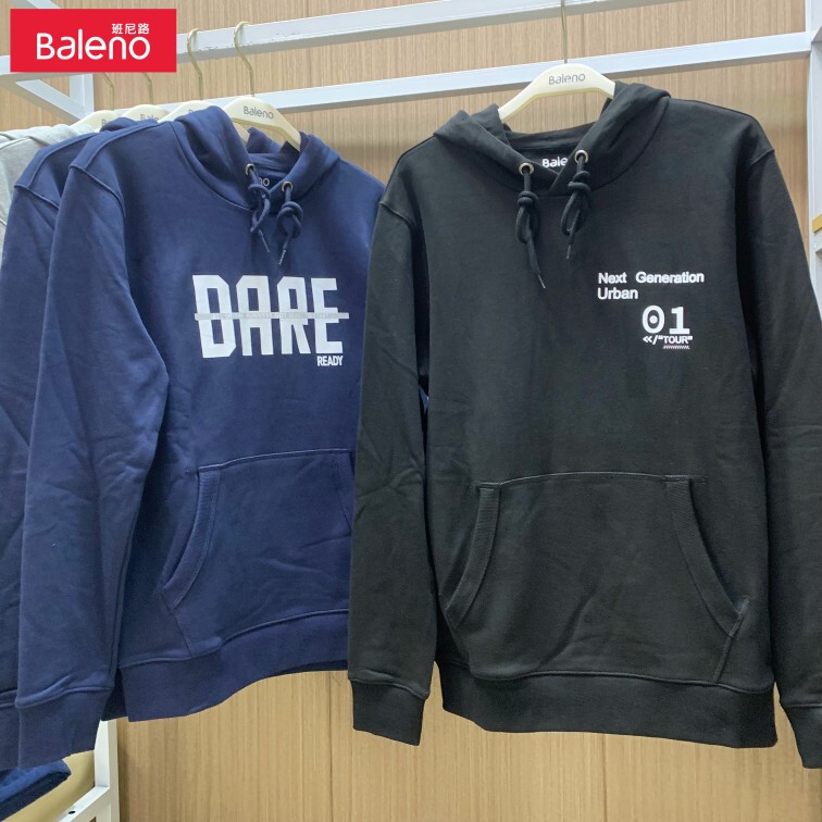 Baleno Sweatshirt for Men, Hooded Pullover, Autumn and Winter Style, Loose Casual Sportswear, Classic Basic Jacket for Men