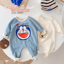 Baby Autumn Clothes Clothes Men And Women Baby Spring And Autumn Models Super Cute One-piece Clothes Ultra-Ocean Qi New Fall Khaclothes Climbing Clothes