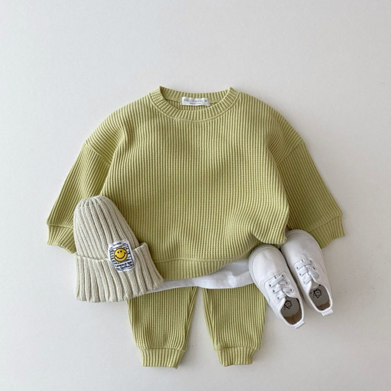 Baby Korean baby clothes casual knitted suit baby spring and autumn boy treasure sports autumn clothes Western style two-piece set