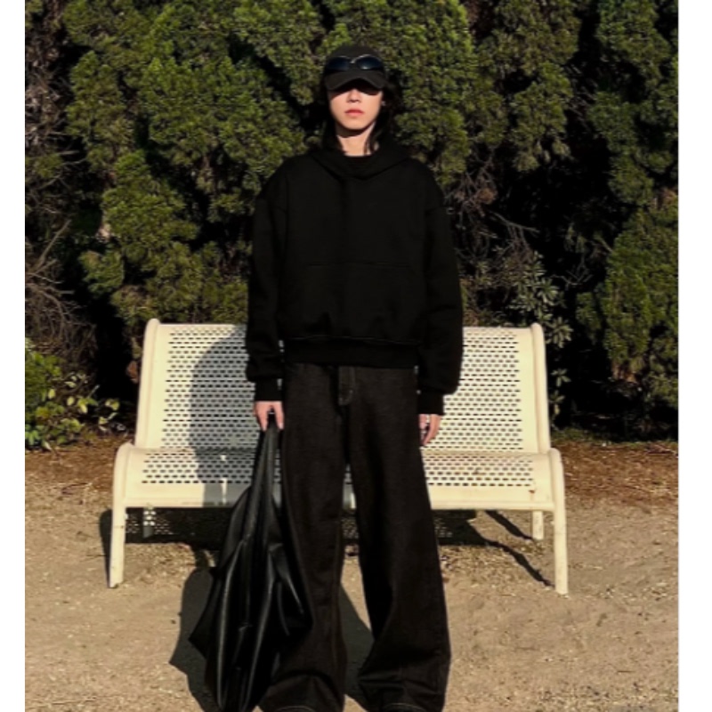 47 Brand · Cleanfit Wide-Leg Raw Color Straight Loose Black Denim Pants Floor-Length Pants for Men and Women