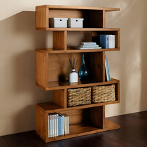 Nordic creative solid wood bookshelf bookcase living room display cabinet locker solid wood porch cabinet storage cabinet rack