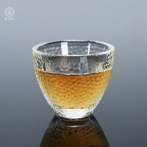 Kung Fu tea cup glass small Cup hammer eye pattern tea bowl heat-resistant thick individual cup Master Cup accessories