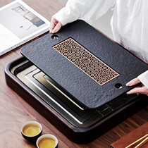 Simple household rectangular solid wood Wujin Stone tea tray small water storage type simple mini tea table for two people