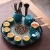 Bàn trà bằng đá tự nhiên gốm loại lưu trữ nước nhỏ Đá Wujin hiện đại nhỏ gọn văn phòng tại nhà khay trà kung fu bộ trà nĩa gỗ Tấm
