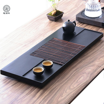Listen to the window copper wear solid wood Wujin Stone tea tray household Stone tea table living room tea tray simple office home