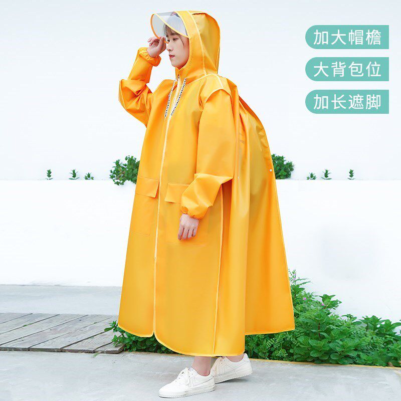 Student raincoat Long version of full-body Anti-rainstorm Junior High School Rain cape with schoolboy Teenage Girl Middle Child Jacket 15 years old