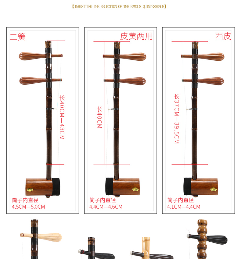 Nhạc cụ Jinghu xipi hai người mới bắt đầu Xiaohuqin Zizhu đàn piano mun chuyên nghiệp màu vàng Luohan Zhu Jinghu - Nhạc cụ dân tộc sáo ngọc