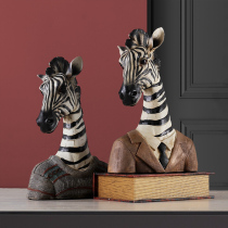  Nordic zebra animal ornaments Living room home accessories Creative clothing store window soft decoration display retro props