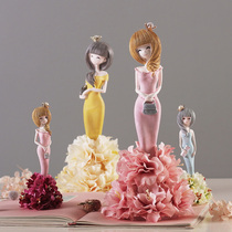 Cartoon flower fairy small ornaments home decoration crafts creative cute bedroom room girl home furnishings