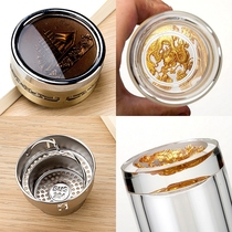 Brand Crystal Double Glass Office Portable Men and Womens Water Cup with Link Filter Screen Business Building Tea Cup