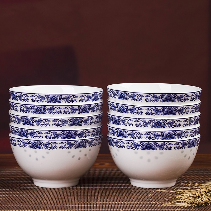 Association, longteng jingdezhen blue and white porcelain bowls ipads bowls a single job tall bowl of classic blue and white