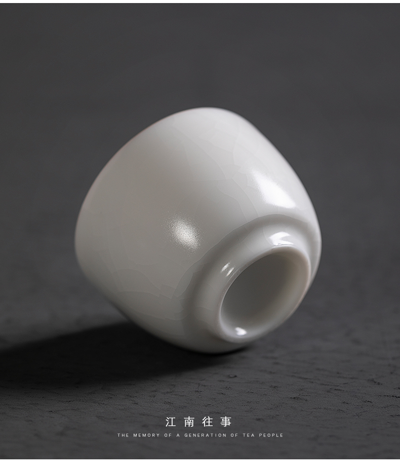 Jiangnan small masters cup white porcelain cups past your up embellish ku cup Chinese kung fu tea tea sample tea cup