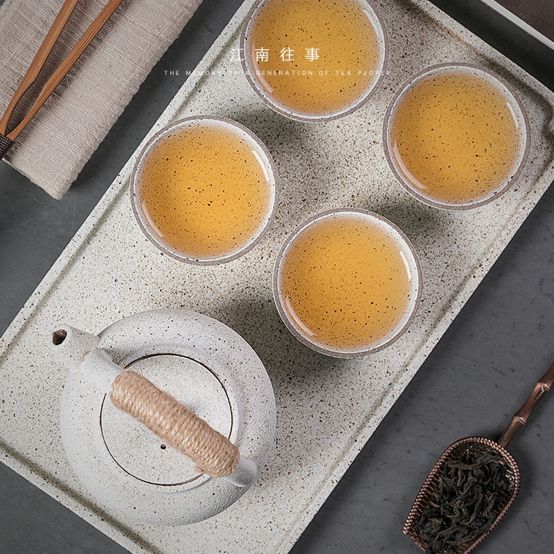 Jiangnan tea tea set suit Japanese coarse pottery pot of girder past small suit kung fu teapot home office
