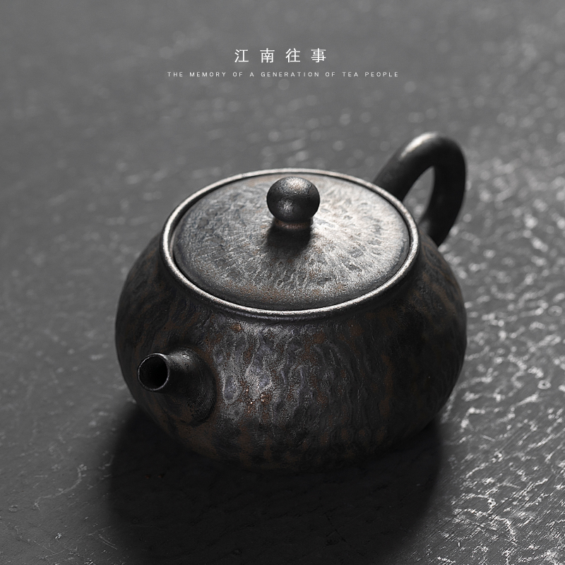 Jiangnan tea kettle past ceramic kung fu tea set coarse pottery pot of gold hammer zen household single pot of tea