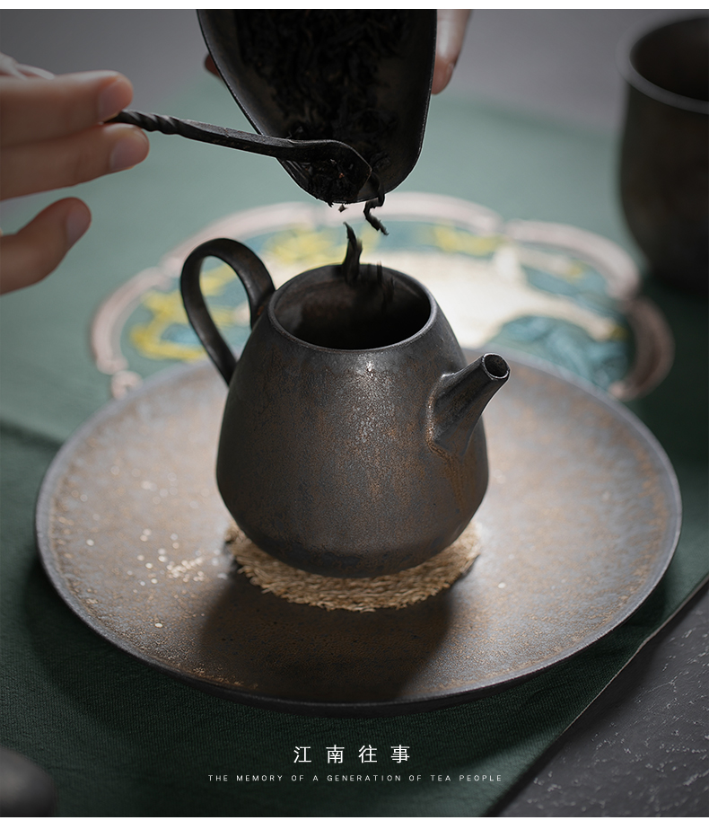 Jiangnan kung fu tea sets gold years past Japanese household contracted coarse ceramic teapot teacup zen