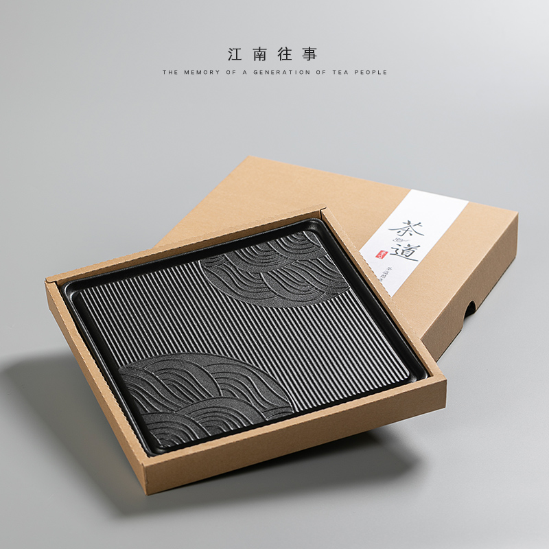 Jiangnan past ceramic tea tray was the home of black tray saucer kung fu tea set Japanese dry plate bearing small tea tea table