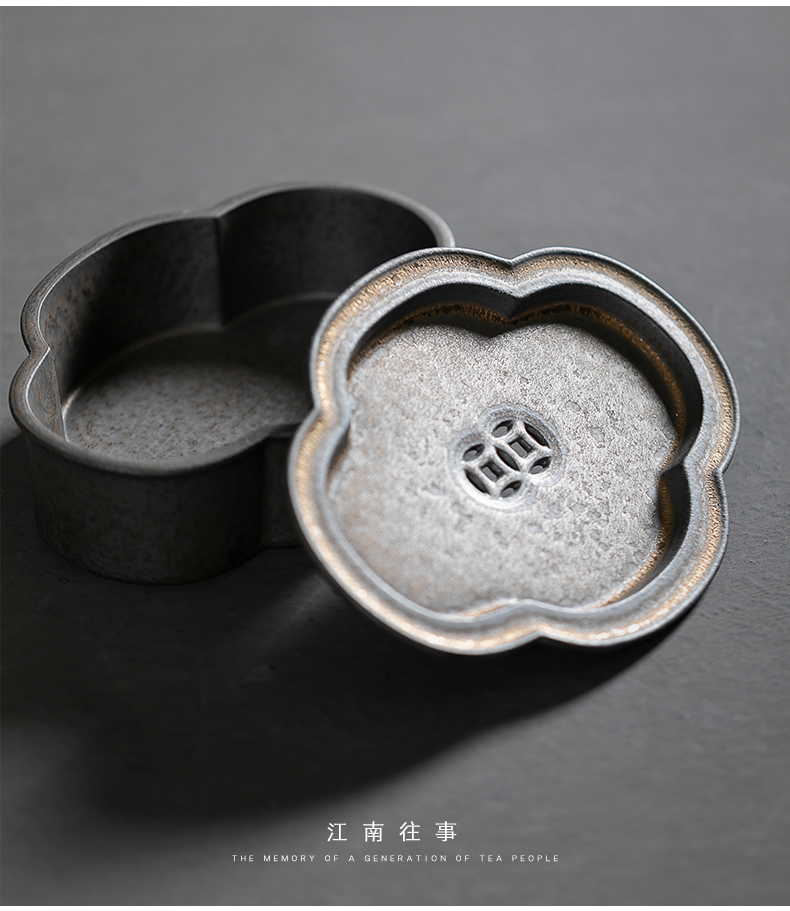 Jiangnan tea past bearing kung fu tea set ceramic gold copper pot bearing Japanese saucer plate dry terms plate small tea tray