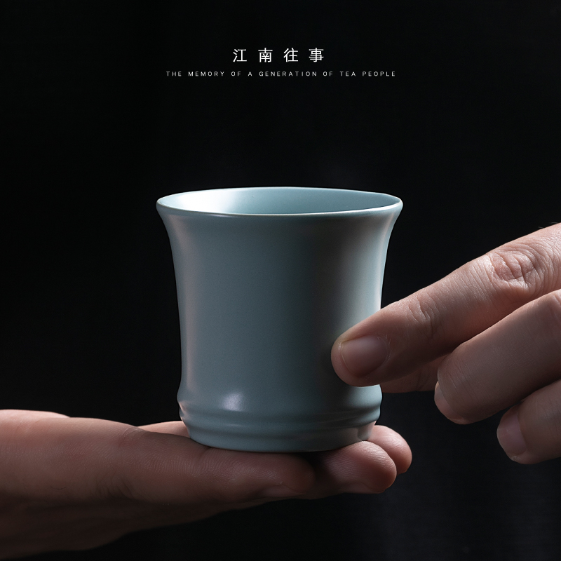Jiangnan past masters cup sky blue small kung fu tea tea set ceramic sample tea cup, single cups of tea cups porcelain cup