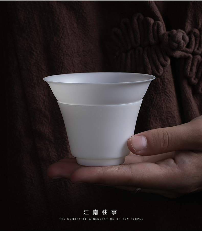 Jiangnan past suet jade) thin foetus porcelain white porcelain filter manually kung fu tea set ceramic tea accessories