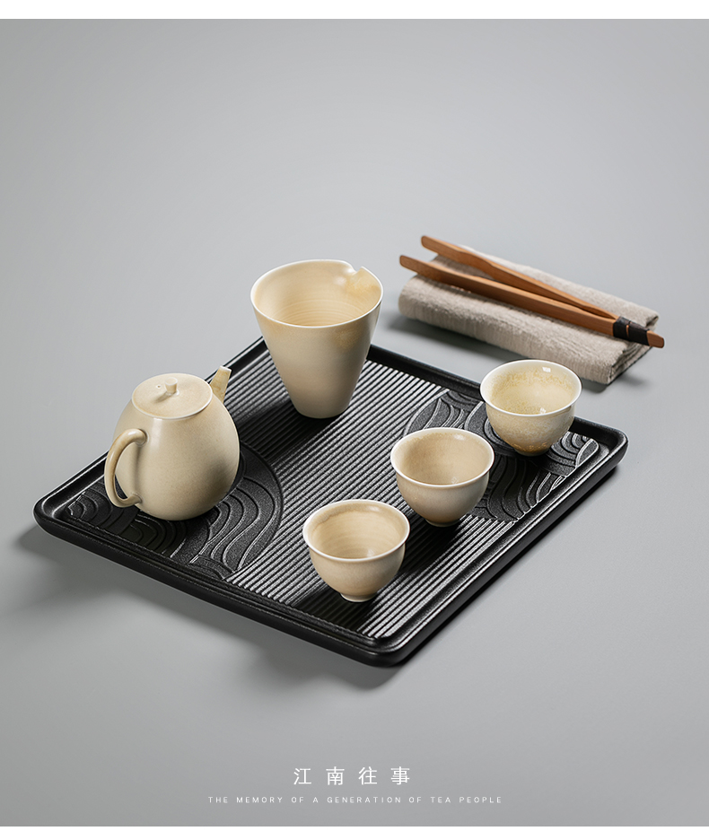 Jiangnan past ceramic tea tray was the home of black tray saucer kung fu tea set Japanese dry plate bearing small tea tea table