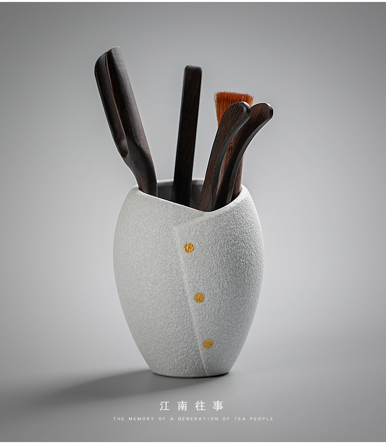 Jiangnan kung fu tea accessories ceramics past Japanese tea taking tea tray was furnishing articles 6 gentleman suit ebony combination