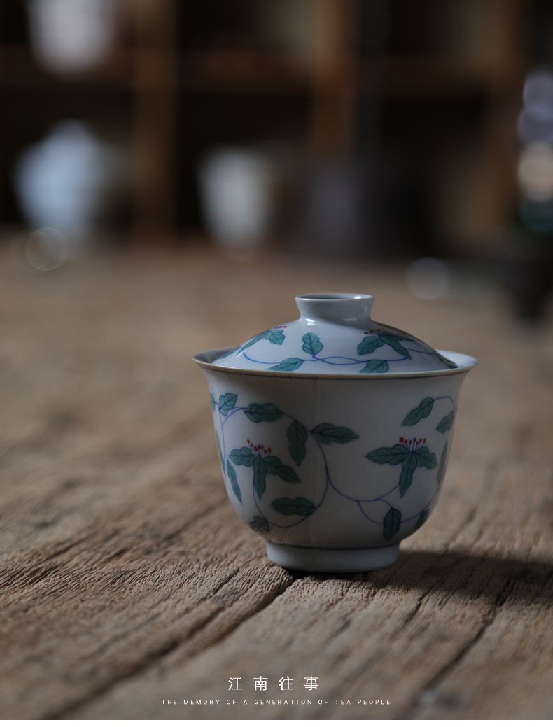 Jiangnan jingdezhen pure hand - made twinned trunks past small tureen Chinese style household ceramic cups kung fu tea bowl