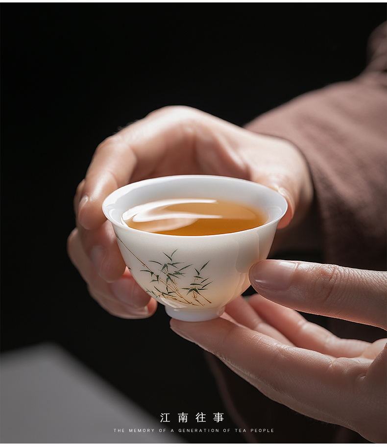 Jiangnan kung fu noggin past innocence koubei ceramic white porcelain of a single small tea cups, sample tea cup bowl