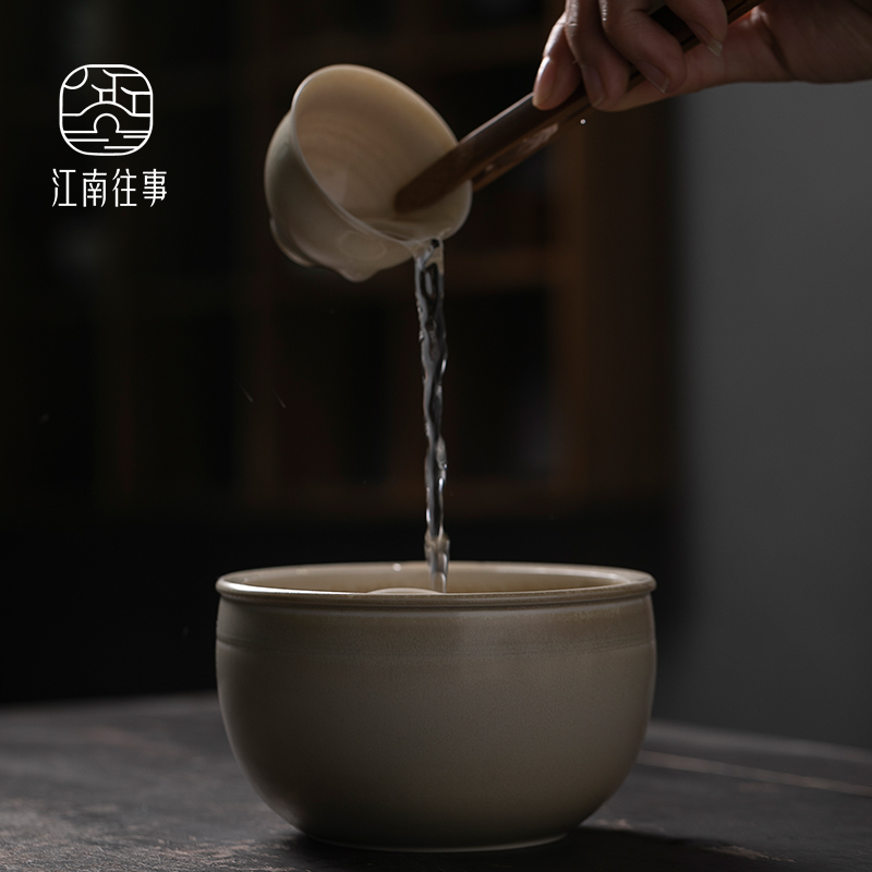 Jiangnan tea set built water tea to wash hand past dust firewood wide expressions using for wash the ceramic cups tea accessories dross barrels