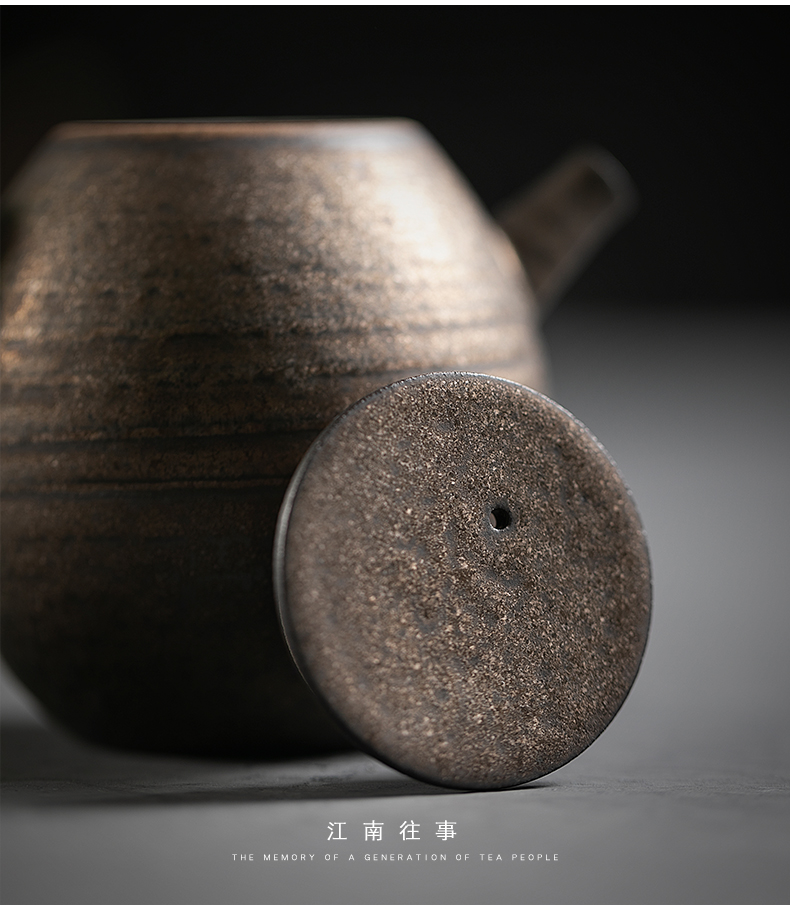 Jiangnan past retro rust glaze is putting pot of household ceramic teapot kung fu tea set single pot of Japanese little teapot