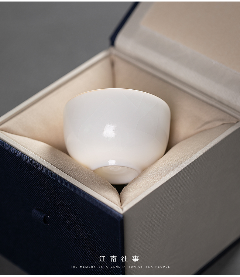 Jiangnan ceramic past your up porcelain cups suet jade a single master kung fu tea cups cup sample tea cup