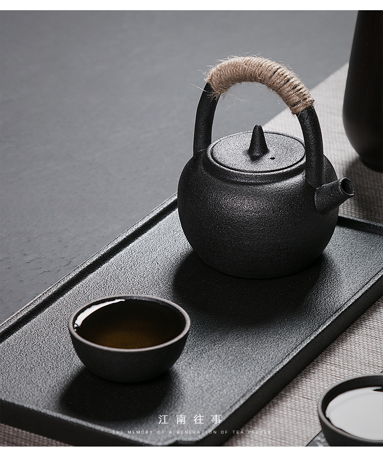 Jiangnan tea tea set suit Japanese coarse pottery pot of girder past small suit kung fu teapot home office