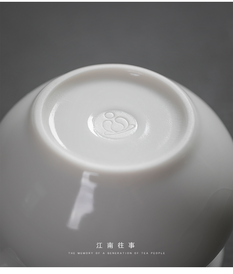 Jiangnan past fair ceramic cup white porcelain open your up suet jade piece of kung fu tea and a cup of tea ware points cups