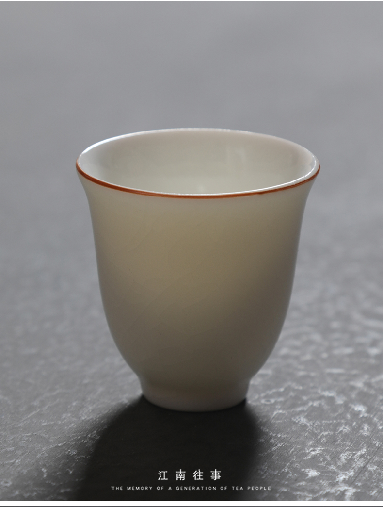 Jiangnan ceramic past your up suet jade tea cups fragrance - smelling cup open piece of kung fu tea cup single small masters cup