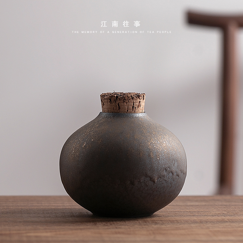 Jiangnan past coarse pottery tea pot gold iron glazed pottery ceramic pot Chinese lawsuits storage tank receives the seal