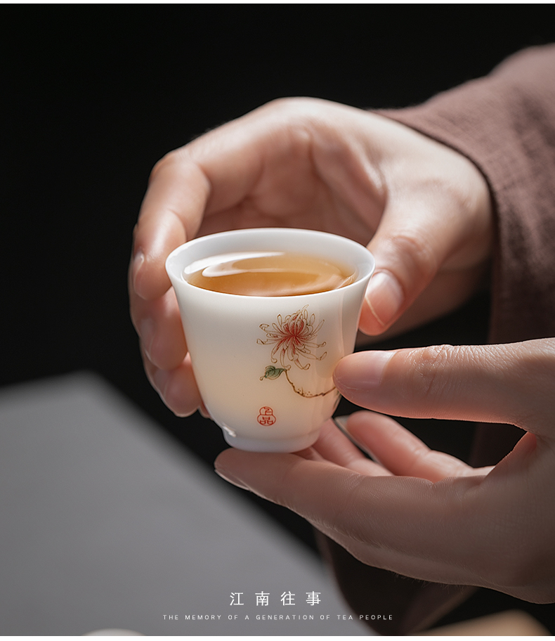 Jiangnan kung fu small ceramic sample tea cup god of a cup of tea cups past a small glass bowl with a single single CPU fullness