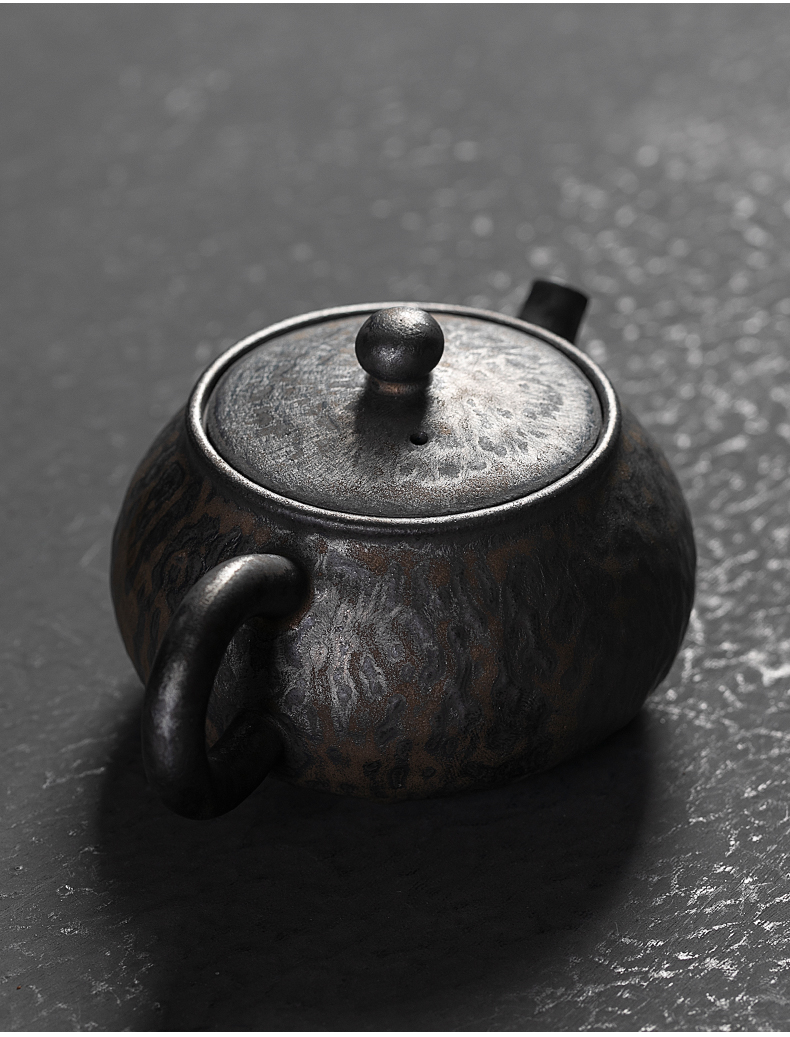Jiangnan tea kettle past ceramic kung fu tea set coarse pottery pot of gold hammer zen household single pot of tea