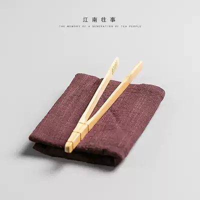 Jiangnan past tea cloth tea towel tea clip two-piece cotton linen absorbent kung fu tea set accessories tea table rag Cup clip